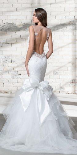 sleeveless v neck heavily embellished bodice mermaid low backless pnina tornai wedding dresses 2019