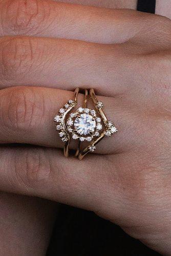 todays top engagement trends rose gold unique bands diamond