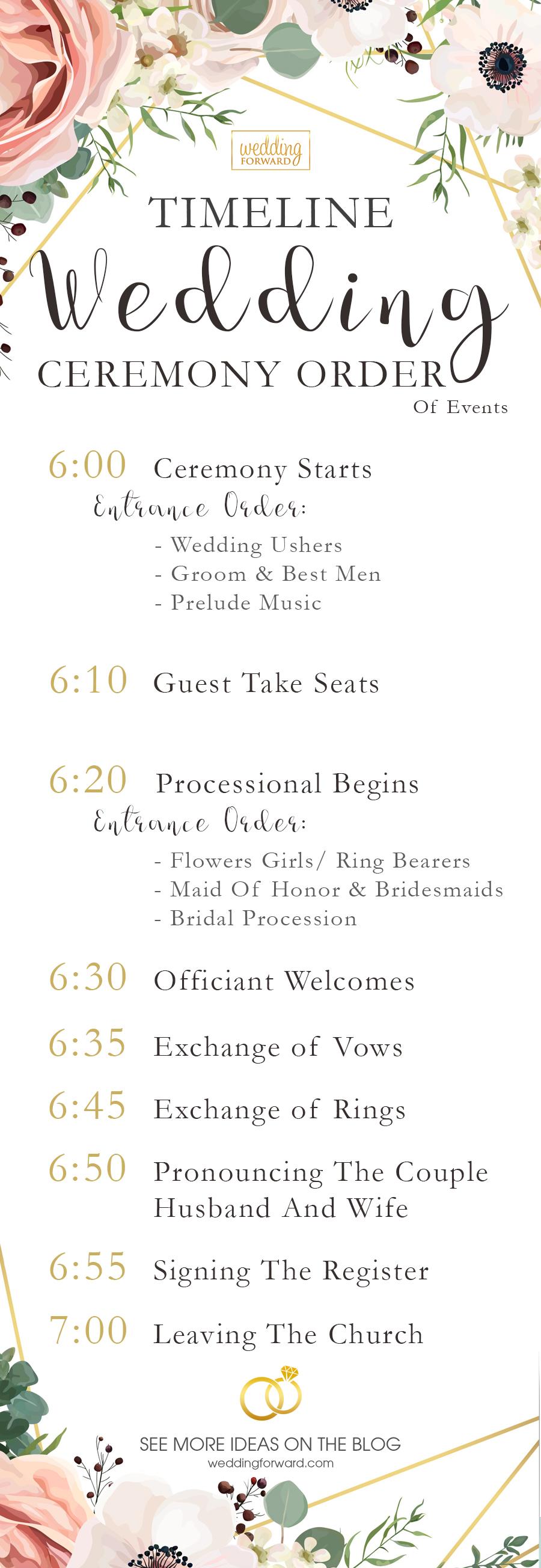 5 Wedding Ceremony Order Of Events Ideas Infographic