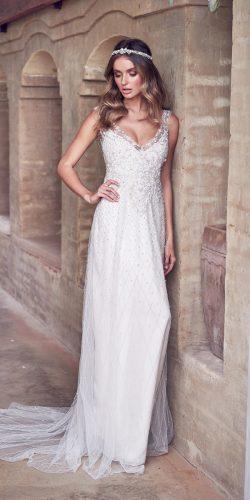anna campbell 2019 wedding dresses bohemian embroidered scoop neckline with straps straight paige embellished