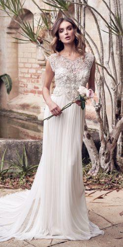 anna campbell 2019 wedding dresses straight gathered skirt embellishment illusion sweetheart neckline cap sleeves silk tulle aria