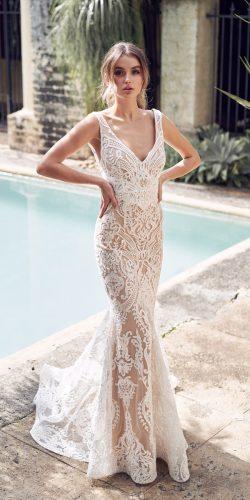 anna campbell 2019 wedding dresses trumpet skirt lace ivory v neckline with straps jamie