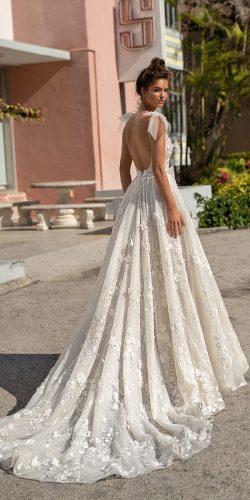 ball gown low back ivory with shoulder bows berta wedding dresses 2019