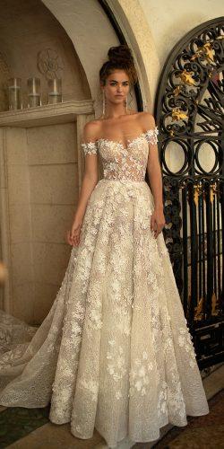 berta wedding dresses 2019 a line off the shoulder sweetheart neckline floral applique