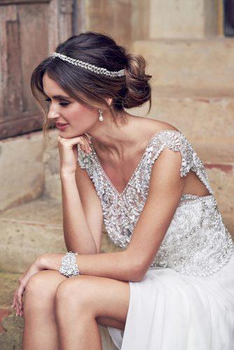 botanical inspired pattern of hand embellished silver crystals headpiece anna campbell 2019