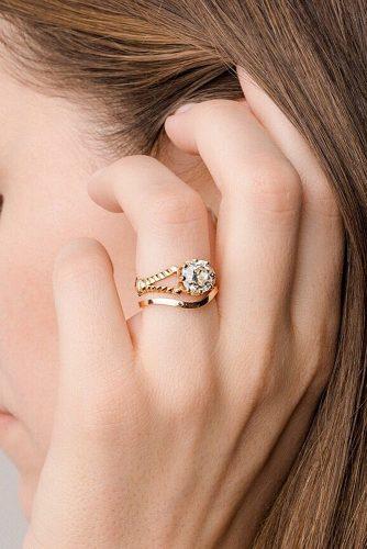 bridal sets modern yellow gold round cut diamond