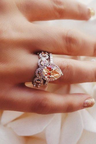 bridal sets pear cut halo white gold gemstone