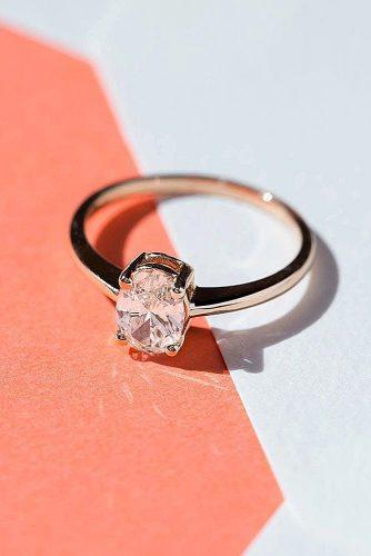 engagement ring simple oval cut diamond rose gold