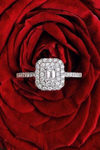 engagement ring trends 2019 diamond double halo pave band radiant cut