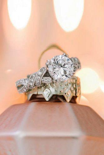 engagement ring trends round cut solitaire twisted band gold