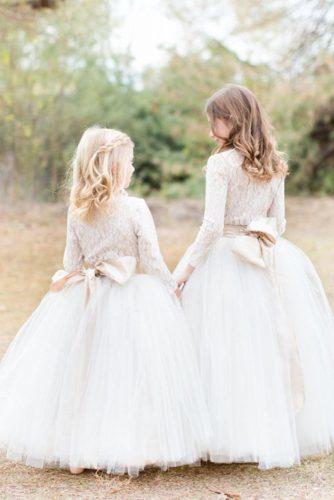 flower girl dresses with long sleeves lace tulle skirt country amy jordan photography