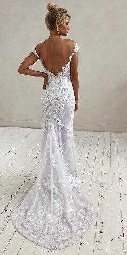 jane hill wedding dresses sheath low back with train floral lace