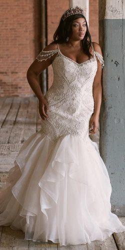 plus size wedding dresses mermaid with spaghetti straps sweetheart- maggie sottero