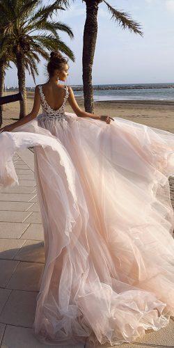 tina valerdi 2019 wedding dresses blush tulle natural waist ball gown open back Ariel