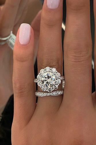 top engagement ring ideas halo diamond round cut engagement rings set floral