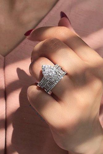 top engagement ring ideas wedding set modern band pear cut white gold