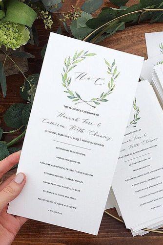 wedding programs monogrammed design