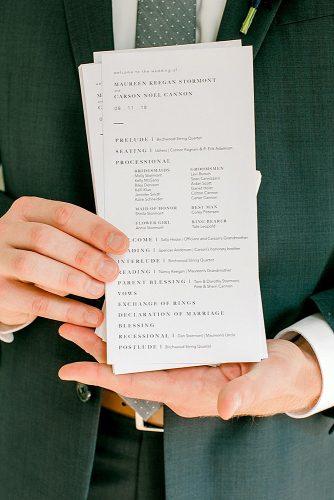 wedding programs simple front