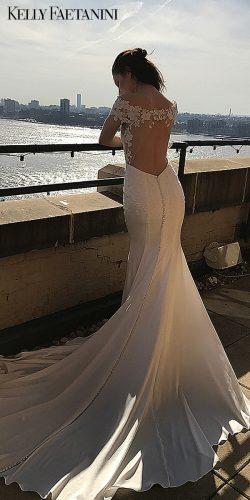 kelly faetanini wedding dresses open back short sleeve mermaid Emilia