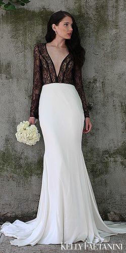 kelly faetanini wedding dresses unique black and white long sleeve natural portia