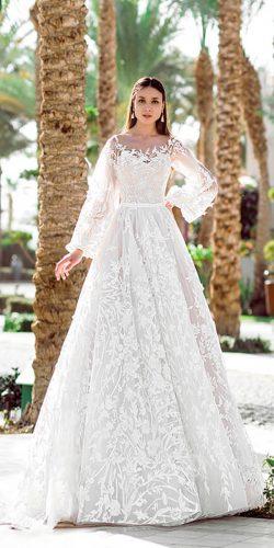 oksana mukha wedding dresses 2019 ball gown lace sweetheart neck with sleeves rovena
