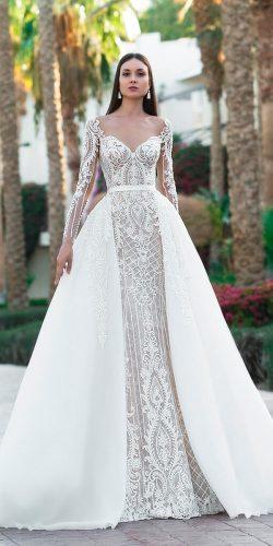 sheath with over skirt sweetheart neck lace long sleeves oksana mukha wedding dresses 2019 karelia