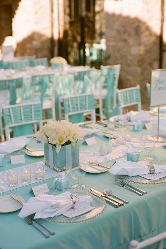 tiffany blue wedding decorations for wedding reception with tulips in the box christine johnson photography