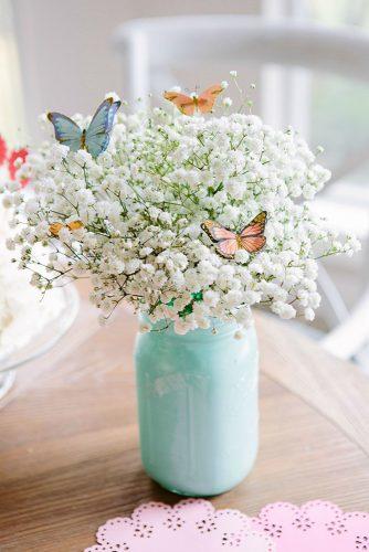 tiffany blue wedding decorations mason jar with baby breath and butterfly designimprovised