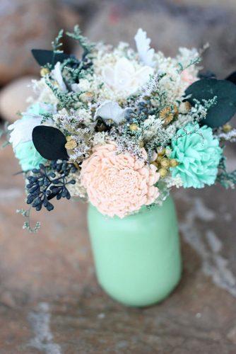 tiffany blue wedding decorations mason jar with flowers carolinarosadesigns