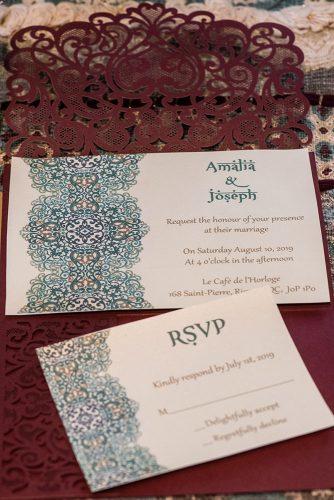 arabic wedding invintations with blue oriental patterns madi photograph
