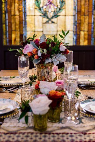 arabic wedding tablerunner and roses vases madi photograph