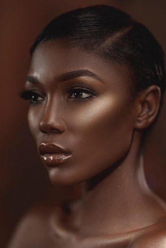 black bride makeup bronze highlighter black eyeliner joyadenuga
