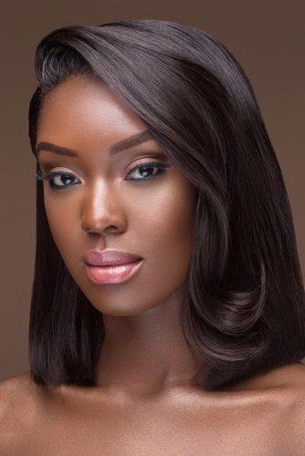 black bride makeup bronze skin black eyeliner pink lips joyadenuga