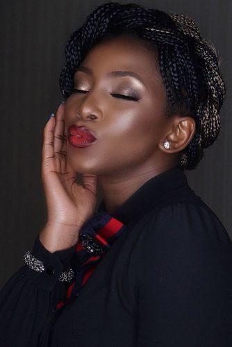 black bride makeup dark red lips shimmer eyeshadows bronze highlighter iamdodos