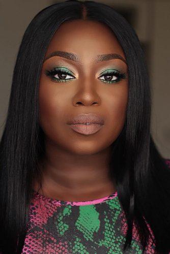 black bride makeup shimmer green eyeshadows with nude matte lips iamdodos