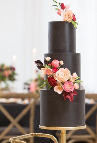 black wedding cake black cake with flower mistywinterphotography