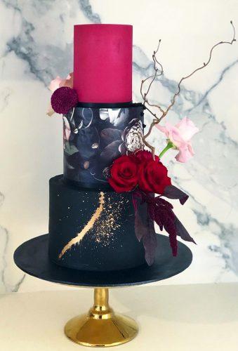 black wedding cake black cake with red theflowerhound