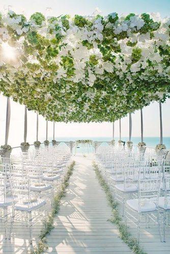 destination weddings decorations green aisle Erika Gerdemark Photography
