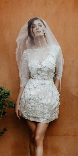 predrag djuknic wedding dresses short with three quote sleeves lace floral