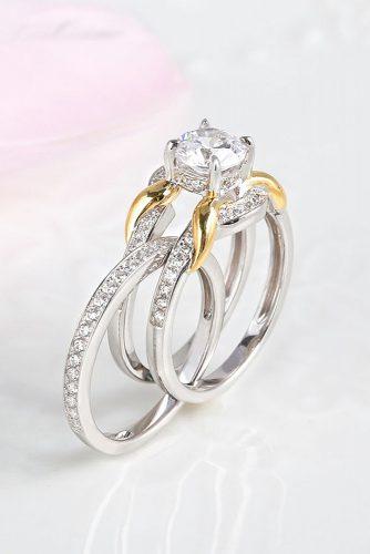 round engagement rings modern set white gold