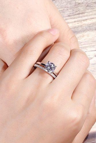 round engagement rings simple classic set white gold solitaire diamond