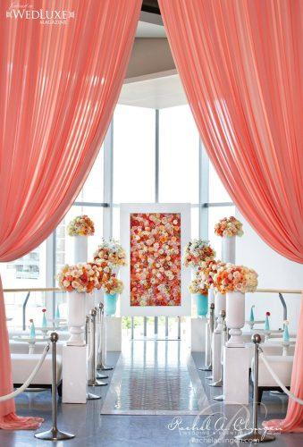 coral wedding decorations coral wedding aisle Rachel A. Clingen