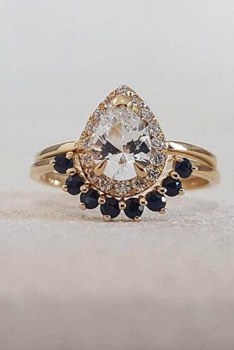engagement ring designers black white diamonds unique pear shaped diamond halo engagement rings nataliemariejewellery