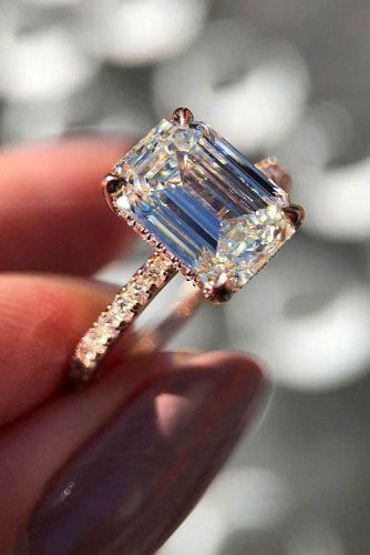 engagement ring designers emerald cut solitaire diamond engagement ring rose gold markbroumand