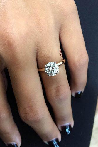 engagement ring designers rose gold simple round cut diamond bahdos
