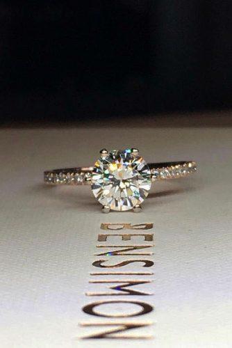 engagement ring designers simple rose gold pave band engagement rings bensimon