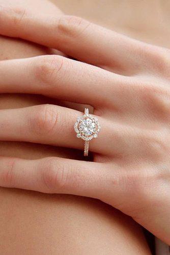 engagement ring designers unique floral engagement ring rose gold brilliantearth