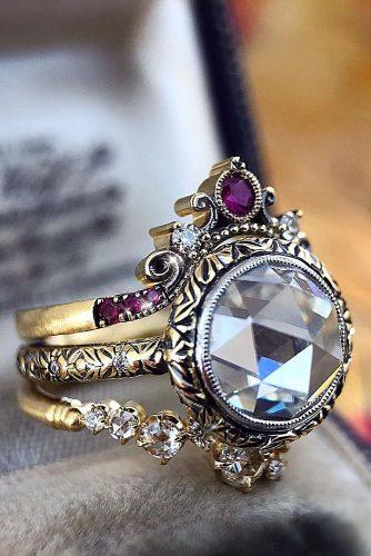 engagement ring designers unique gems vintage wedding ring set cvb.inspired.design