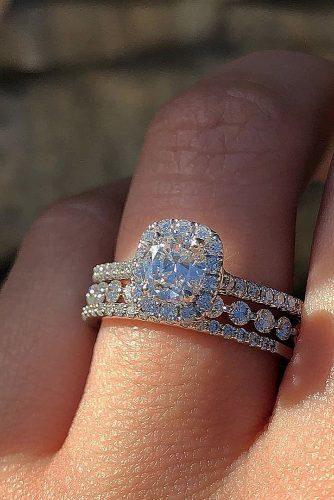 engagement ring designers wedding ring set diamond pave bands halo round cut diamond diamondsbyraymondlee