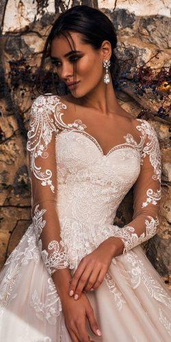 fashion forward wedding dresses with illuion long sleeves lace sweetheart noranaviano sposa